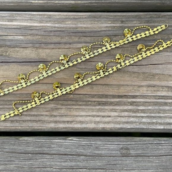 Women Anklet set of 2 Gold Tone Fashion Jewelry Crystal Accents AnkletsANklet - Picture 13 of 13